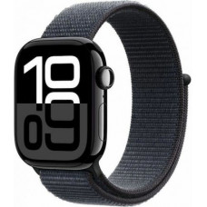 Apple Watch Series 10 Aluminium 42mm Αδιάβροχο με Παλμογράφο (Jet Black με Ink Sport Loop)