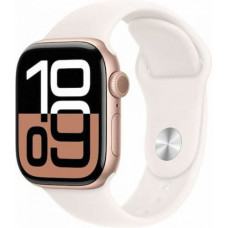 Apple Watch Series 10 Aluminium 42mm Αδιάβροχο με Παλμογράφο (Rose Gold με Light Blush Sport Band (M/L))