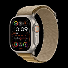 Apple Watch Ultra 2 2024 Titanium 49mm Αδιάβροχο με eSIM και Παλμογράφο (Natural με Tan Alpine Loop - Medium)