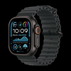 Apple Watch Ultra 2 2024 Titanium 49mm Αδιάβροχο με eSIM και Παλμογράφο (Black με Black Ocean Band)