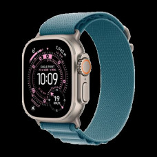 Apple Watch Ultra 3 Titanium 49mm Αδιάβροχο με eSIM και Παλμογράφο (Natural Titanium Case with Light Blue Alpine Loop - Medium)