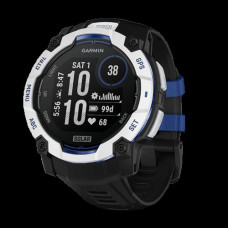 Garmin Instinct 3 Solar Aluminium 50mm Αδιάβροχο Smartwatch με Παλμογράφο (Whitestone with Black and Blue Limited Edition)