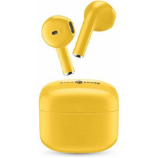 Cellular Line Swag Earbud Bluetooth Handsfree Ακουστικά με Θήκη Φόρτισης Κίτρινα