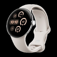 Google Pixel Watch 3 Aluminium 41mm Αδιάβροχο με Παλμογράφο (Polished Silver Aluminum case / Porcelain Active Band)